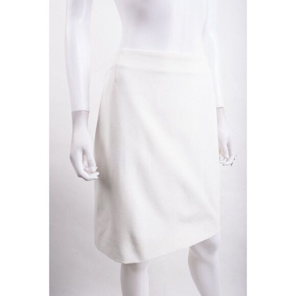 Akris Punto Womens Straight Skirt Stretch Sz 16 White Viscose NWT Lined - Picture 2 of 7